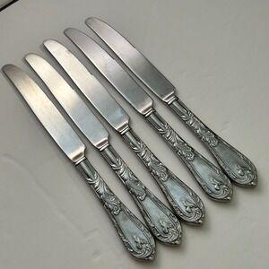 SET of 5 Reed & Barton Select Dinner Knives Monique Stainless Flatware 9-1/2"